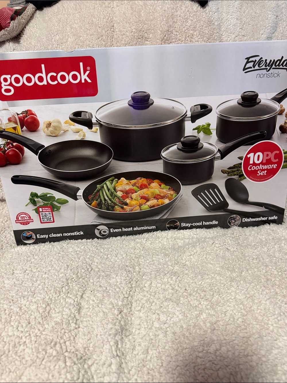 Goodcook Black 10-Piece Nonstick Cookware Set